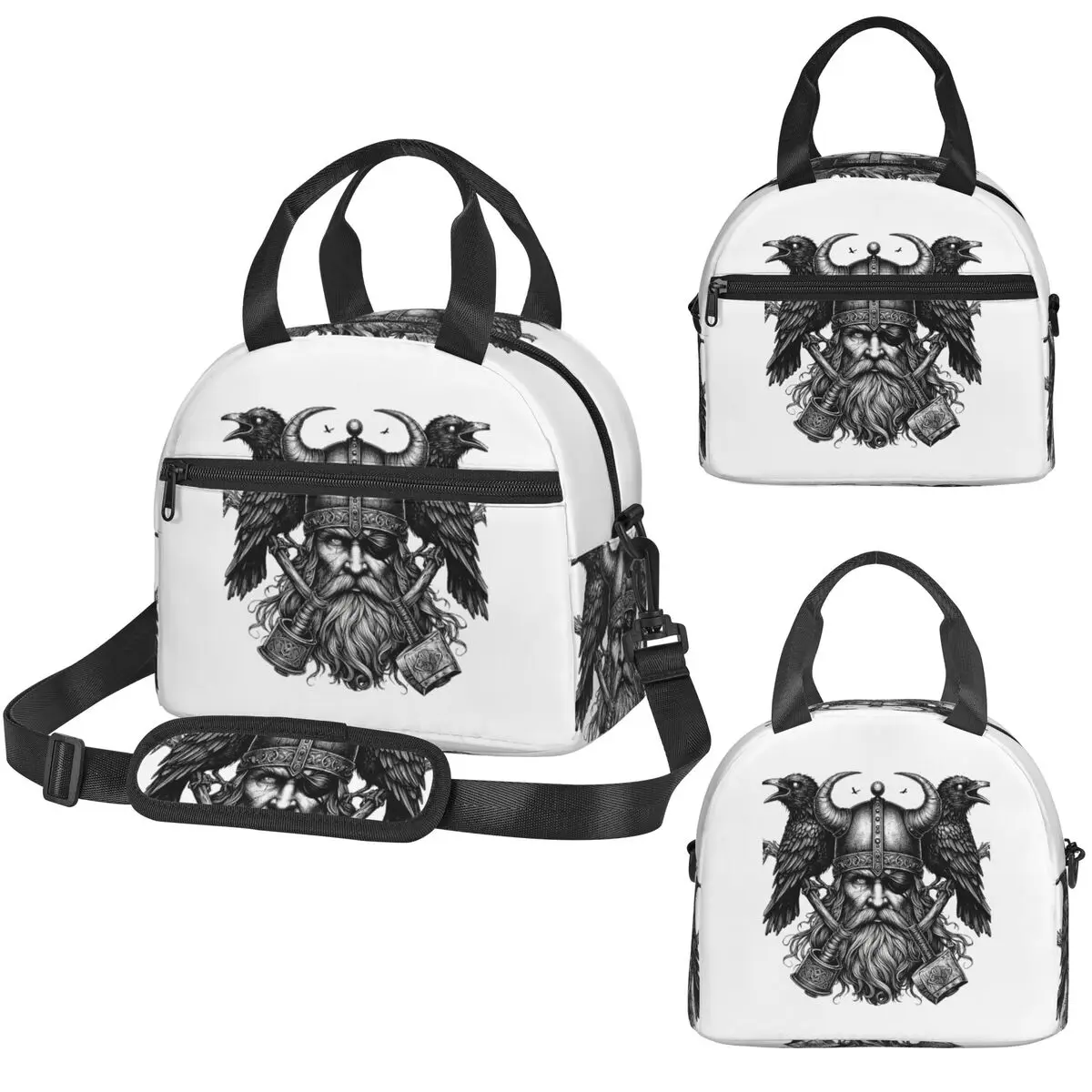 

Odin Vikings Viking Legend Norse Mythology Rune Insulated Lunch Bag for Women Office Cooler Thermal Box Leakproof Lunch Boxes