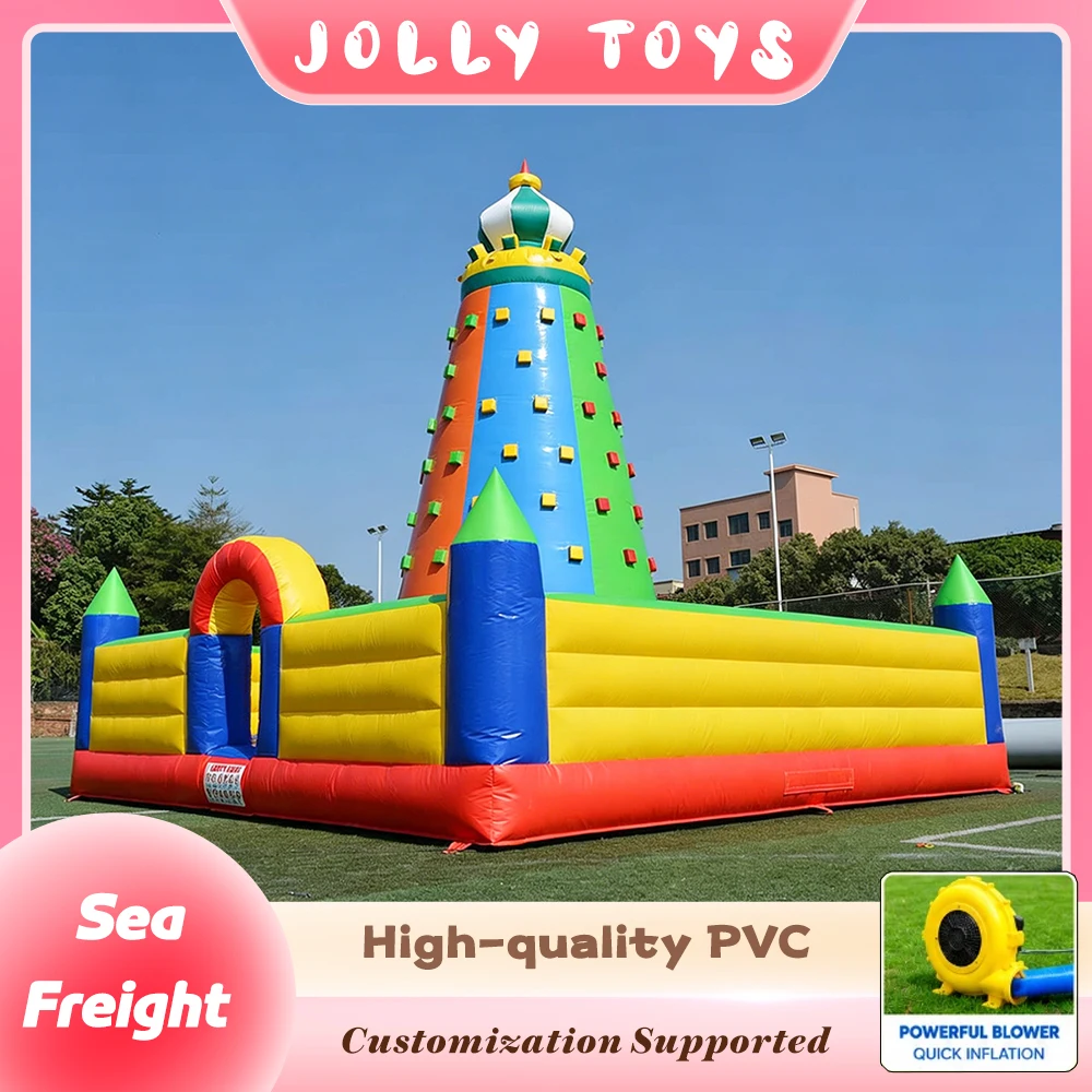 Custom Size Colorful Inflatable Climbing Wall Castle Commercial Inflatable Rock Climb Tower Bouncer for Park Outdoor Sport Game