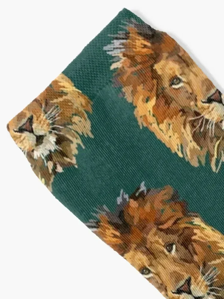 Colored pencil Lion Socks Novelties with print Socks Women Men's