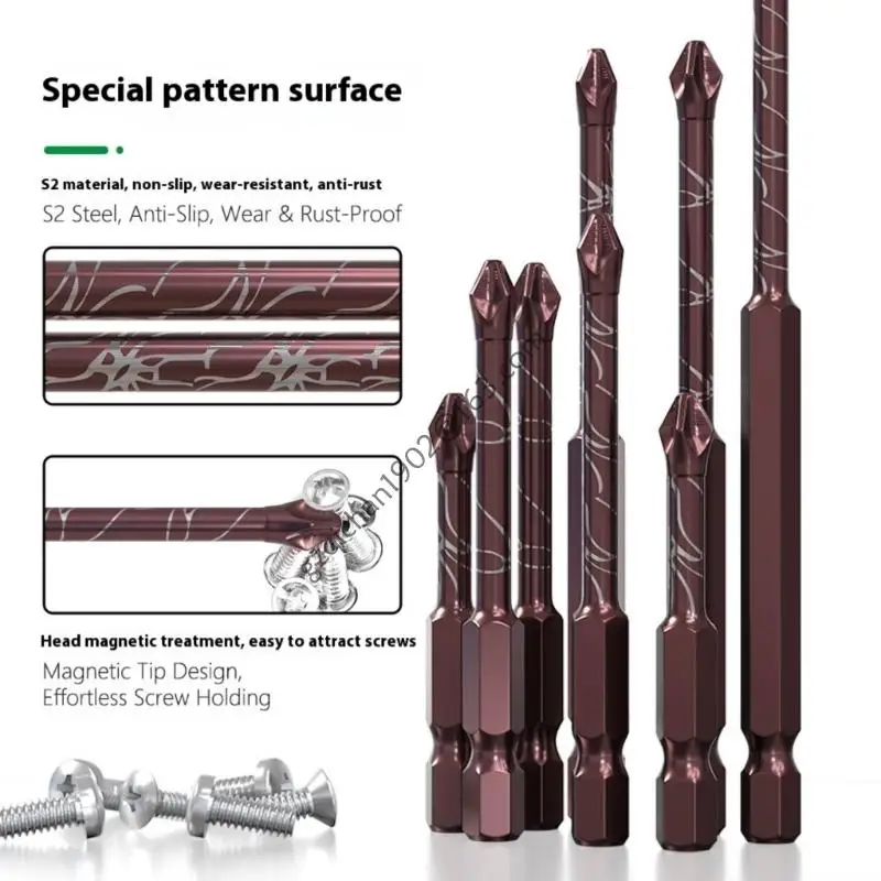 X7AB Cruzes multisize Bit aço magnético Bit com textura segura