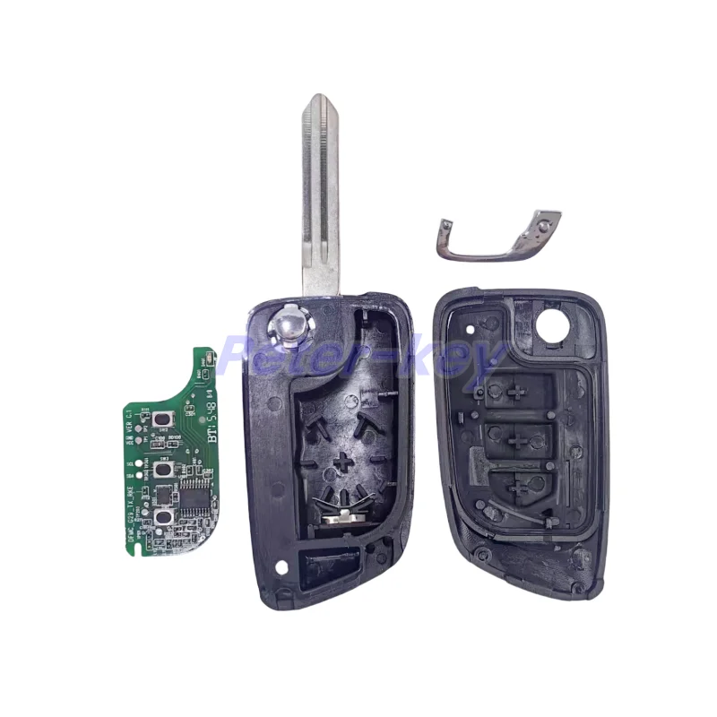 Peter-keys OEM Car Folding Flip Remote Key 3 Button 433Mhz with