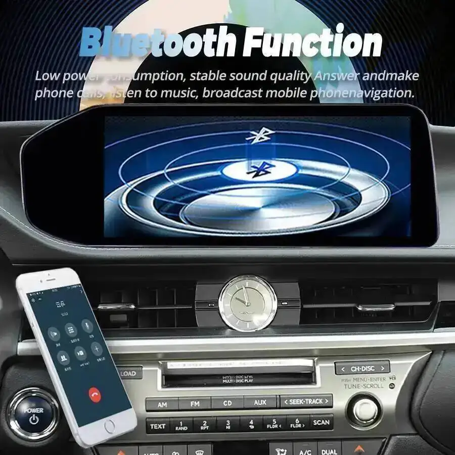 

4G 12.3inch BT Car Multimedia Video Player HU Stereo Android 15 Qled Screen For Lexus ES ES300 ES250 ES350 ES300h 2013-2017