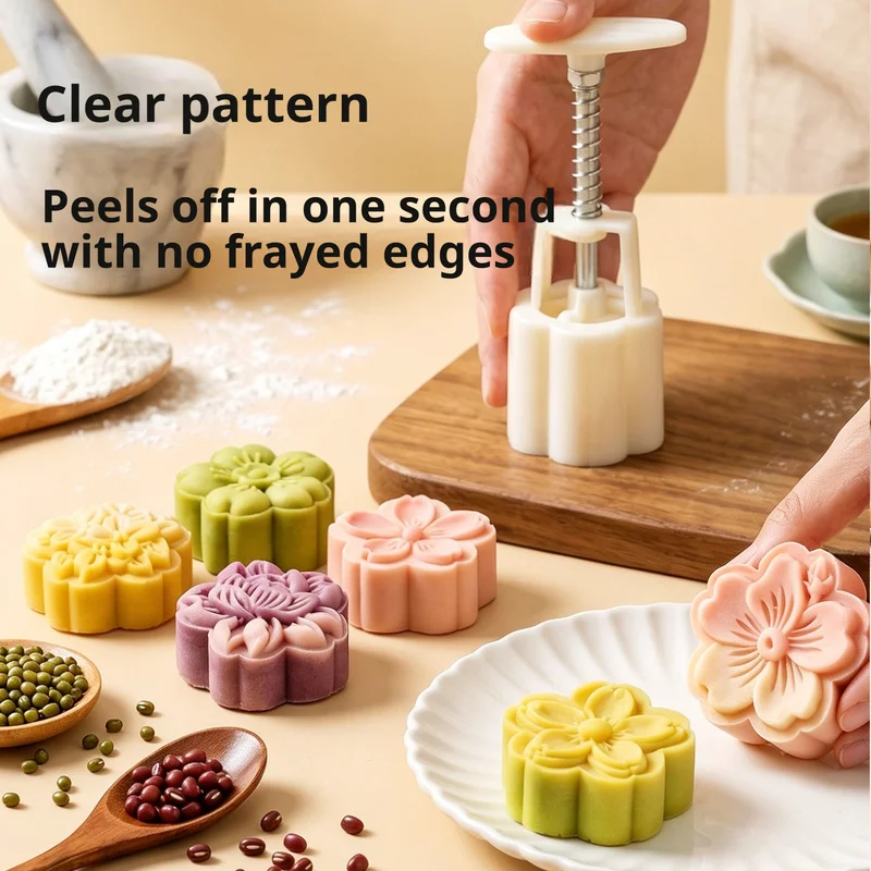 Four Seasons Sakura Mooncake Mold Hand Press Food Grade Pastry Mold Mung Bean Cake Home Baking Tool