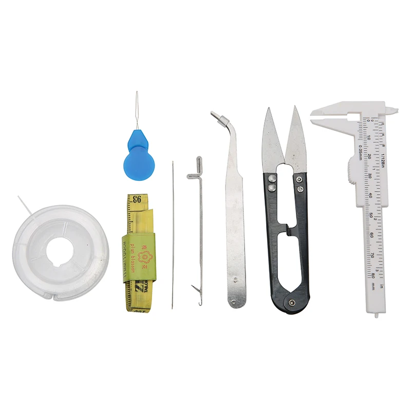 Jewelry Beading Tools Kit Set Elastic Cord Needle Tweezers Scissors Vernier Calipers Measure For DIY Bracelet Necklace Making