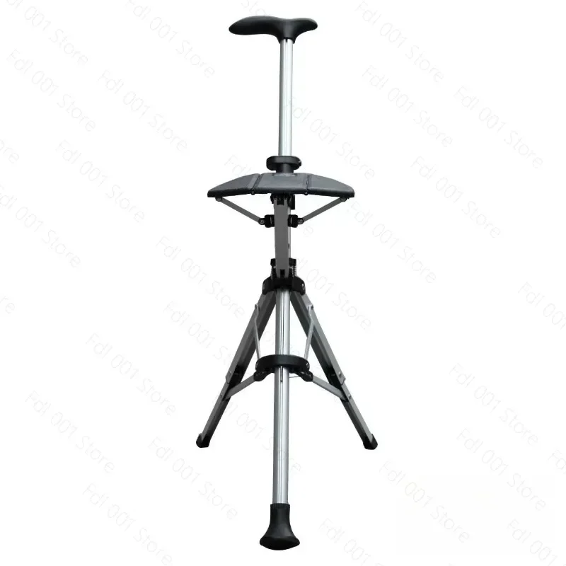 Adjustable Aluminum Alloy Foldable Cane Chair Walking Stick with Seat Stable Support for Elderly Daily Use