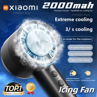 Xiaomi MIJIA Handheld Ice Fan 2000mAh Battery Portable Rechargeable With LED Display 5 Speed Turbo Fan Beach Travel Vacation