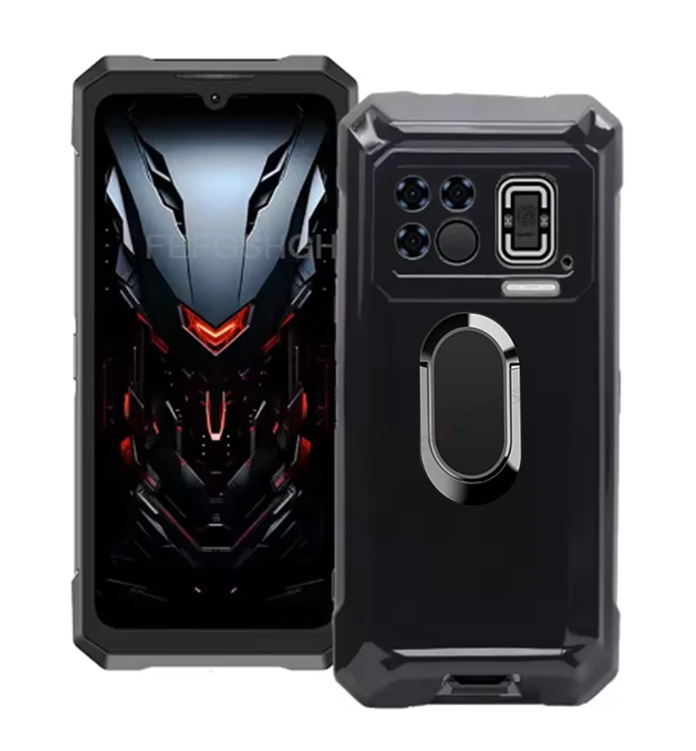 FOR Doogee Fire 6 Max 6.72" DoogeeFire6Max Fire6Max Back Ring Holder Bracket Phone Case Smartphone TPU Soft Silicone Cover