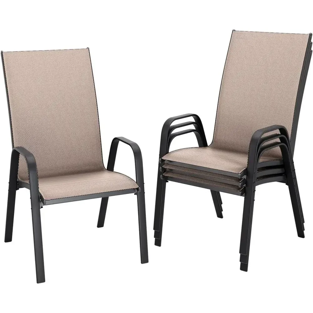 

Patio Dining Chairs Set o 4, Outdoor Stackable Dining urniture Set, All Weather Dining Set or Lawn, Garden, Backyard, Poolside,