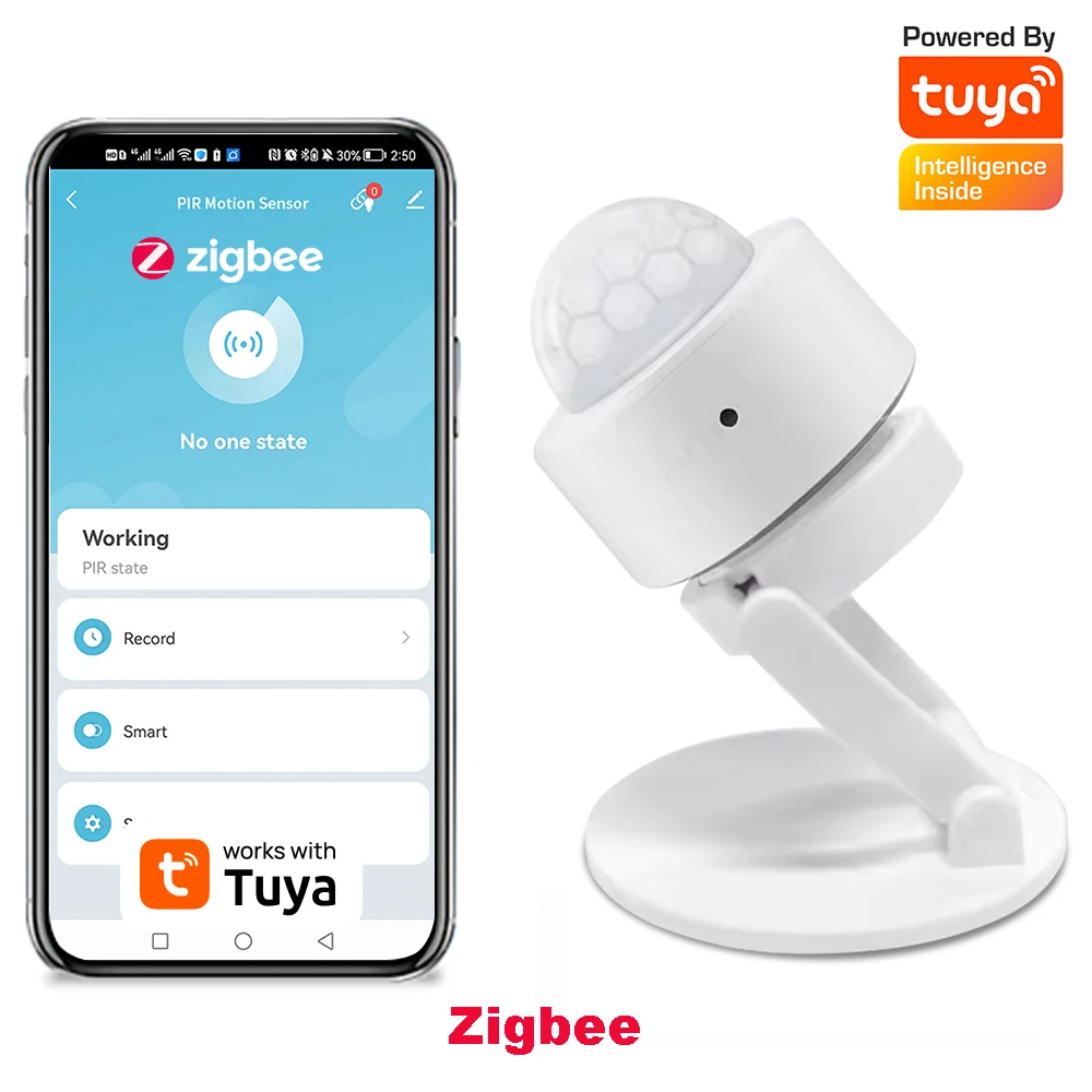 

Датчик движения Zigbee PIR Tuya PIR-детектор + пассивный инфракрасный датчик охранной сигнализации с подставкой или без подставки