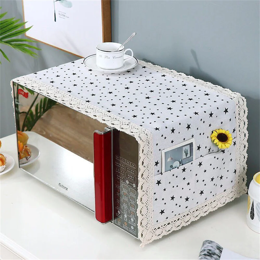 Microwave Oven Cover Waterproof Home Decoration Easy To Install Durable Household Tools Electric Oven Cover Cloth Dust Cover