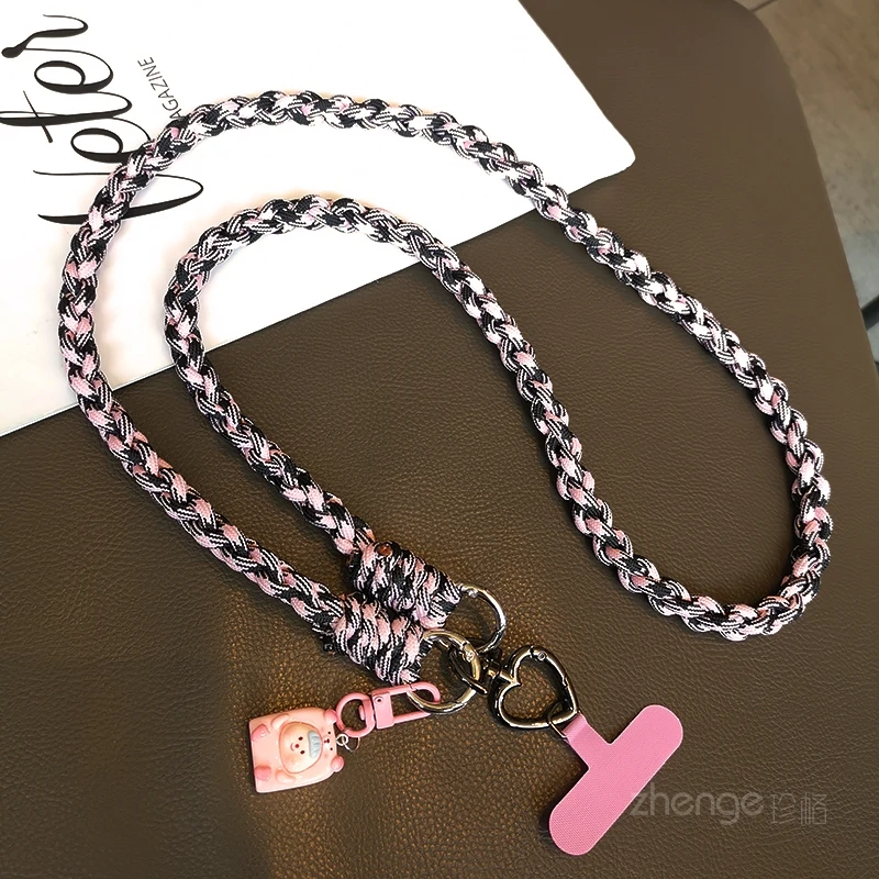 

Мобильный телефон ремешок через плечо может переплетать длинную красочную цепочку Мультяшные подвески для телефона Iphone 15 и Samsung