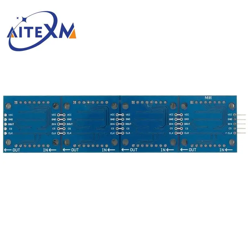 MAX7219 Dot Matrix Module Microcontroller 4 In One Display with 5P Line 4 in 1 Red/Green/Blue