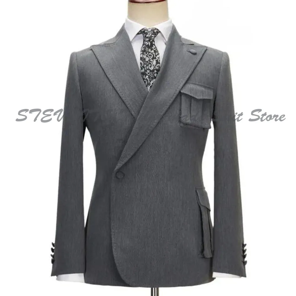 

Formal Special Occasion Evening Suits Peak Lapel High Quality One Button 2 Pieces Jacket Pants Banquet Celebrity Male Clothing