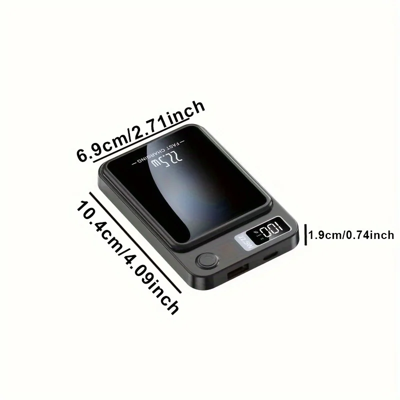 10000 mAh magnetisches kabelloses mobiles Netzteil, 22,5 W/PD20 W Schnellladung für IPhone15/14/13/12 und Android-Handys, (USB/Typ-