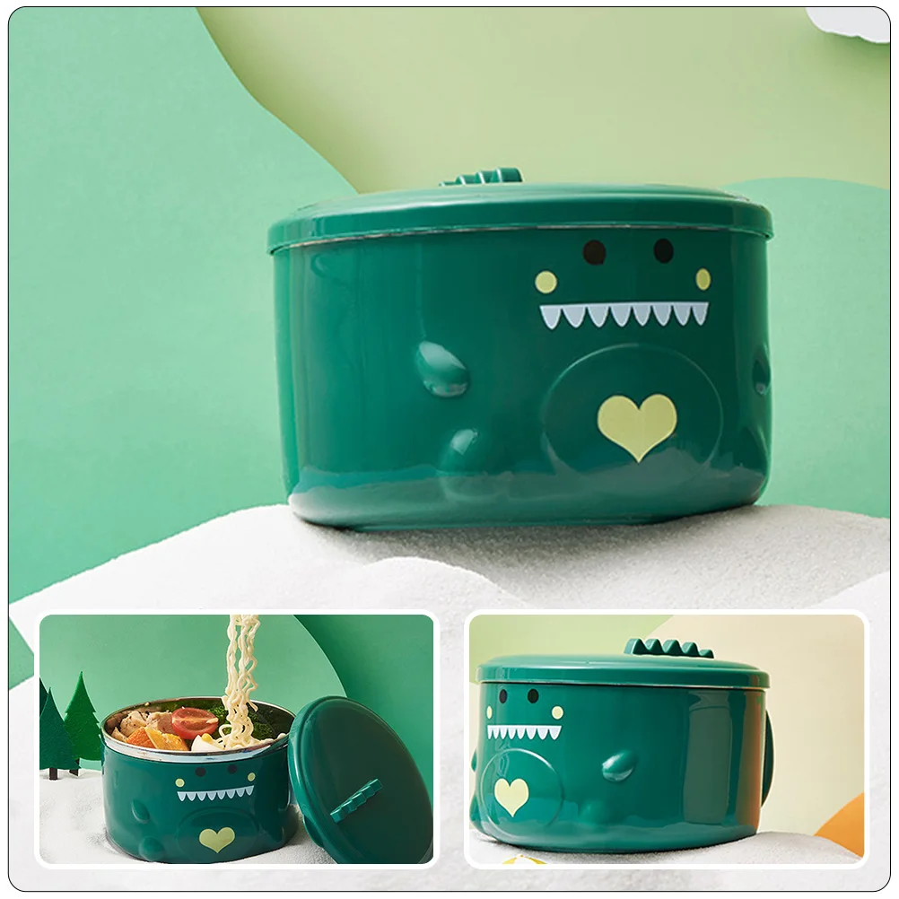 

1 шт. изолированная нержавеющая лапша с ручкой и крышкой, противоожоговая портативная миска для супа Bento для миски для подачи мгновенного действия