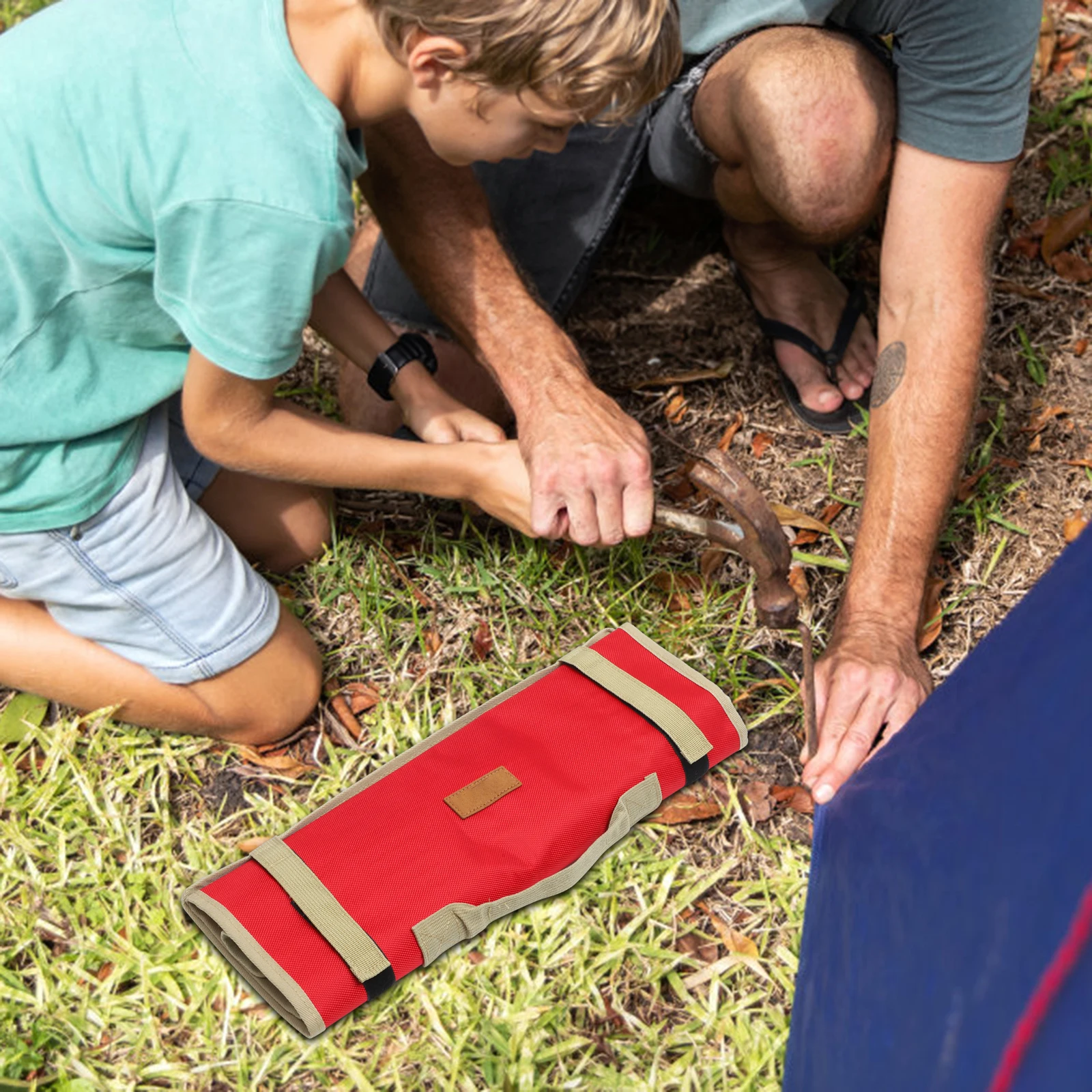 

Tent Stakes Storage Bag Oxford Cloth Portable Pouch Lightweight Organizer for Camping Nails Hammer Tool Accessories