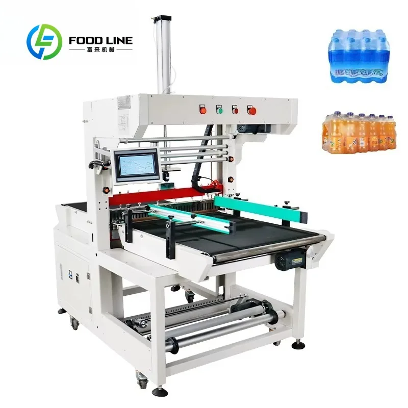 Customized Automatic Linear Type Shrink Wrapping Machine PE Film Heat Shrink Packer for Beverage Water Bottle Group Packaging