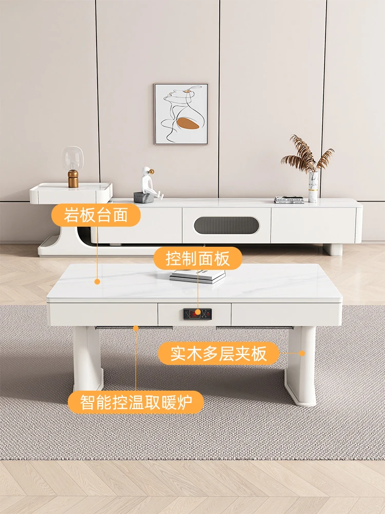 NEW Intelligent voice-activated electric lifting coffee table dining table dual-purpose luxury modern small apartment with