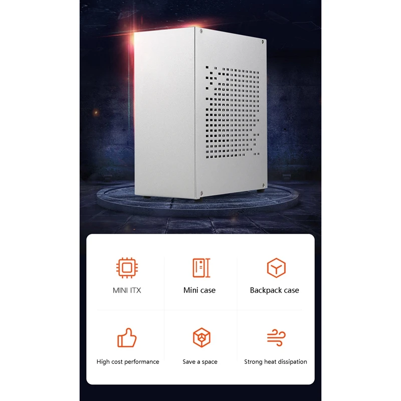 A07 Mini ITX حافظة كمبيوتر هيكل HTPC المضيف USB3.0 ITX الضميمة مع كابل تمديد بطاقة الرسومات