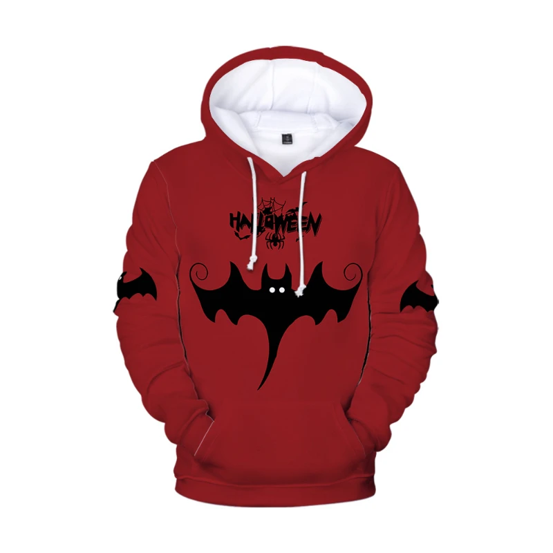 

Halloween dark wind bat pattern 3D digital printing men's unique personality hoodie casual sweatshirt street trend jumper