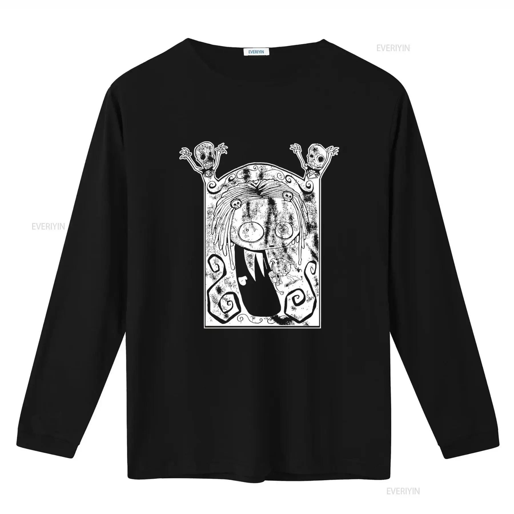 Roman Dirge Lenore Foo 2 Sided Faded Vintage 100 Cotton Gothic Skull T Shirt S 5XL 103380 Long s vintage Washed Soft Unisex