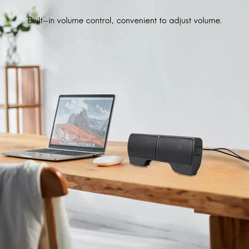 Clip Mini Portable USB Stereo Speaker Soundbar for Notebook Laptop Computer PC Mp3 Phone Music Player-A22U view 5