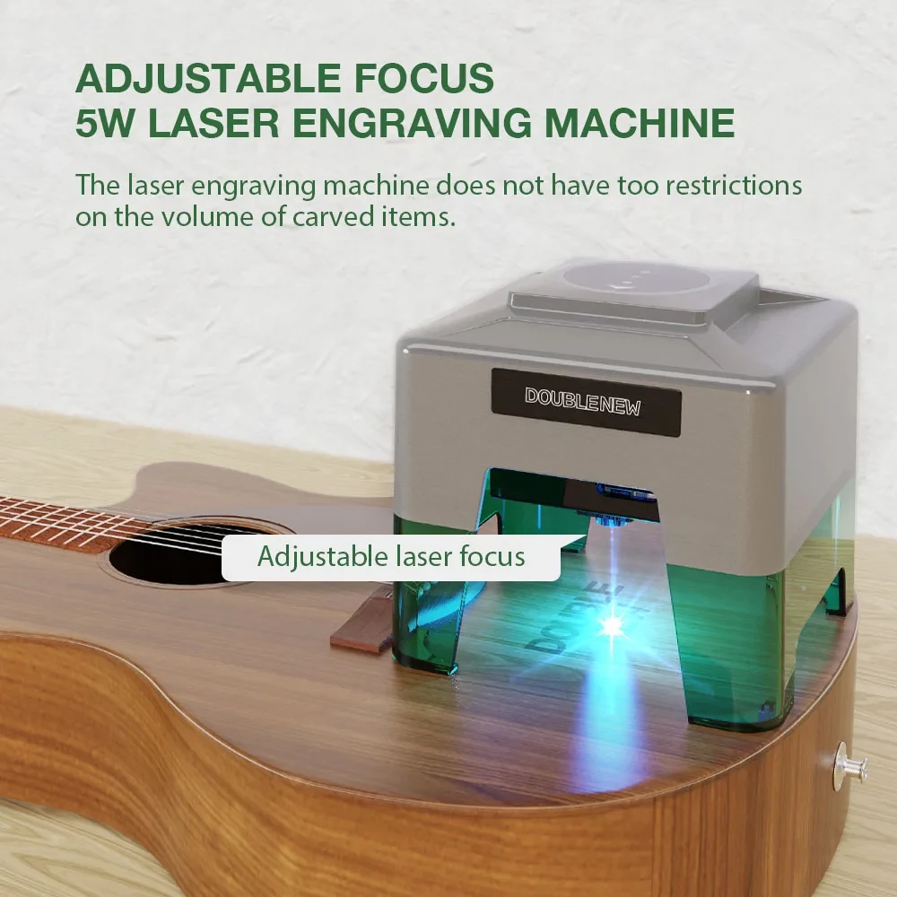 DOUBLE NEW XN003 5w Bluetooth & Typ C Mini Laser gra vierer Gravier maschine mit variablem Fokus für Edelstahl/Glas/Holz, 90*80mm Schnitz fläche