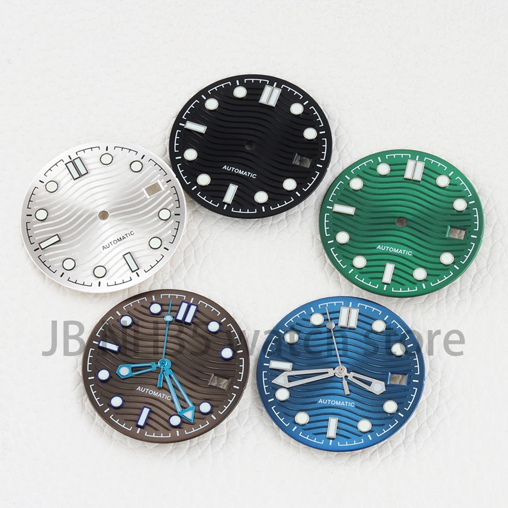 NH35 Zifferblatt 31mm Grün Leuchtend Uhrenzifferblätter Passend für Seamaster 300 NH35/NH36 Uhrwerk 3-Uhr-Datumszifferblatt Modifikationsteile Uhrenreparaturwerkzeug