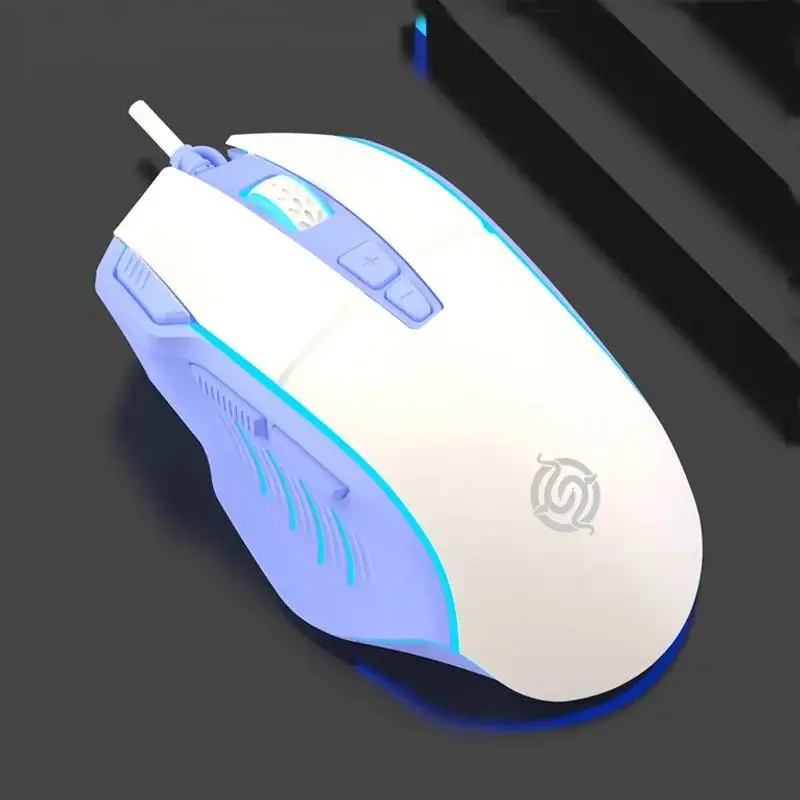 Q6 Wired USB Gaming Mouse Desktop PC/Notebook Home Office Glow 8 Button Mouse 7200DPI Macro Programming