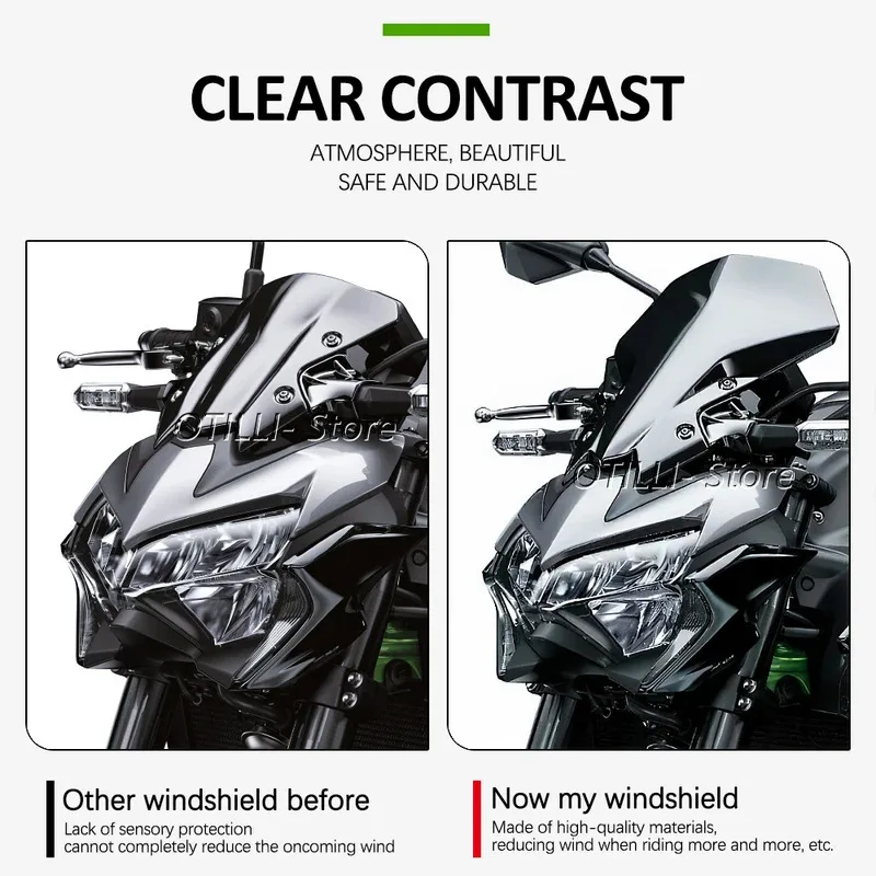 Motorcycle Windscreen Windshield Covers Screen 2 colors Lens Motorbikes Deflector For Kawasaki Z900 Z650 Z 900 650 2020 - 2023