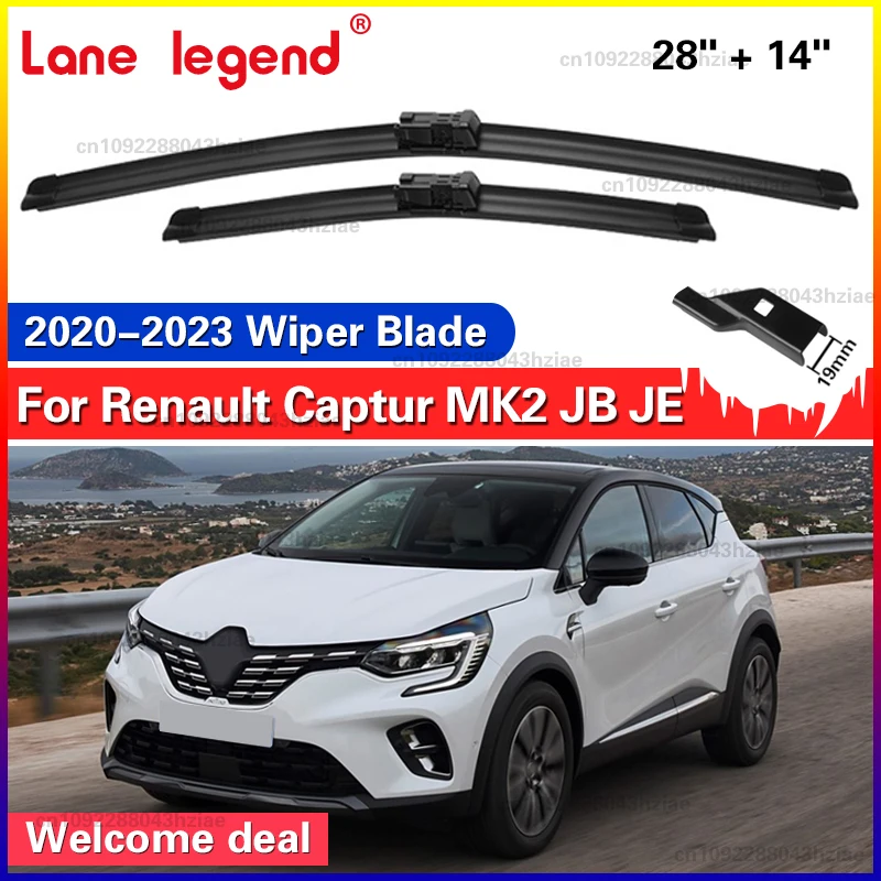 Scheibenwischer vorne Wischerblätter Set für Renault Captur MK2 JB JE 2020–2023 2021 2022, Windschutzscheibe, Windschutzscheibe, Fenster, 28 Zoll + 14 Zoll