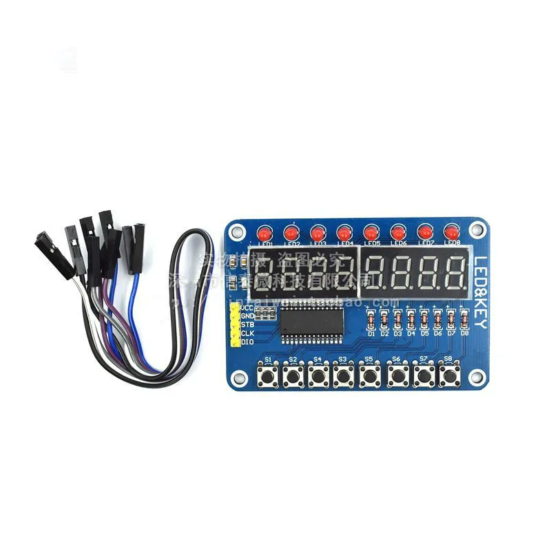 TM1638 button digital tube LED display module 8-bit digital tube LED button compatible with Ardiuno/51