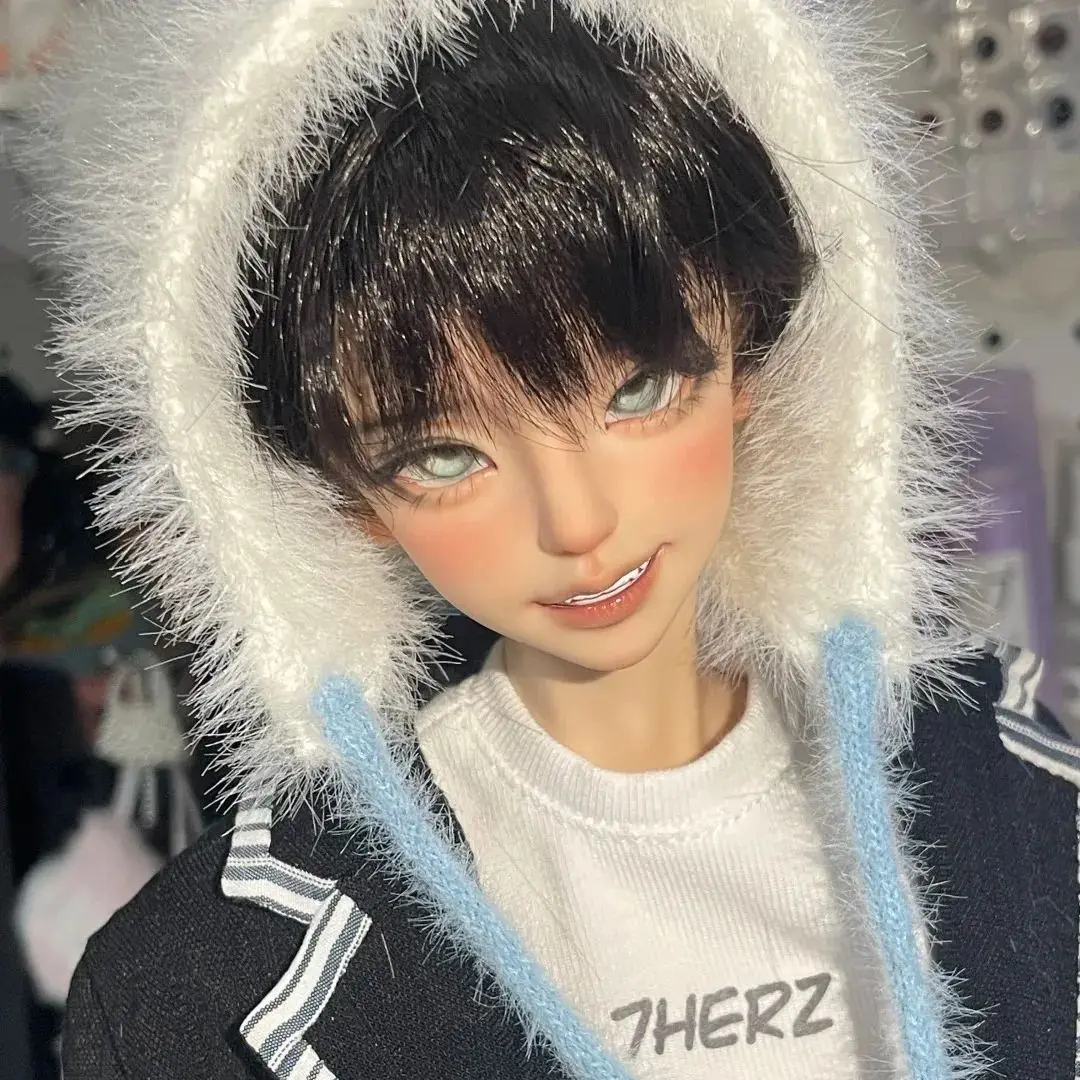 

New 1/4 Little Wolf SD BJD Doll Dark Makeup Head, Teeth, Flower, Blue Beans, Elegant Girl Resin Toy Gift - Just the Head