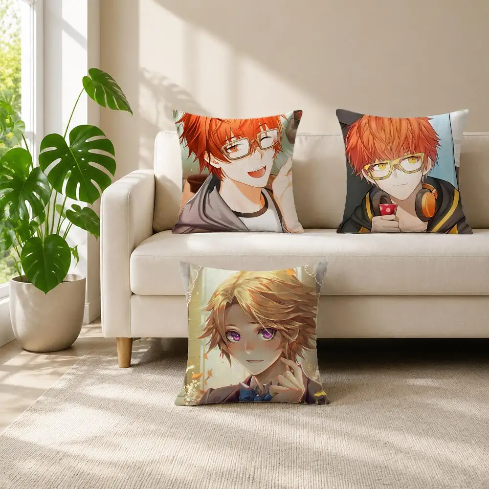 game Mystic Messenger Cushion Cover Cushion Cover Set  50x50 45x45 40x40 Pillowcase Decorative Sofa Home Decor