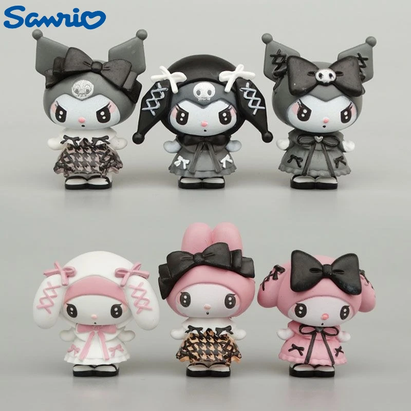 

Sanrio Hello Kitty Doll Ornament Kawaii Anime Cartoon Printed Accessories Doll Male and Female Office Model Ornament Gift