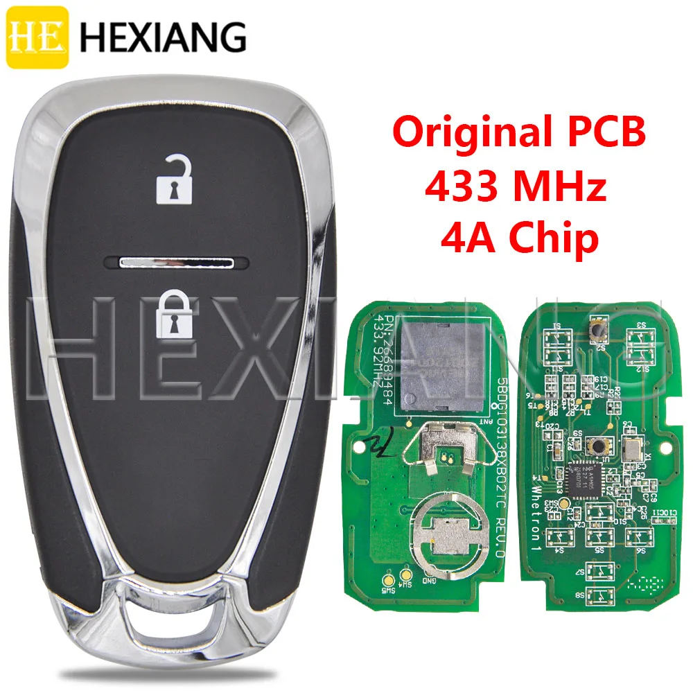 

DR 2 Button 4A Chip 433MHz Original PCB Keyless Go Car Remote Cont rol Key For Chevrolet Tracker Trax Orlando JM