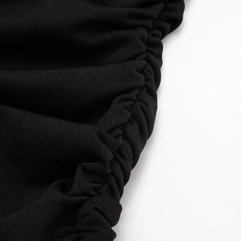 2026 Frühling Sommer Damen Langarm-T-Shirt mit drapiertem Kragen, plissiertem Schal, schmal geschnitten, Stretch-Oberteil, elegant, lässig, Alltagskleidung – Detail 21