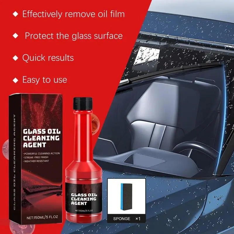 Glass Oil Cleaning Agent Car Windshield Stains Remover Auto Window Washing Solution Agent For Clear Rearview Looking-glass