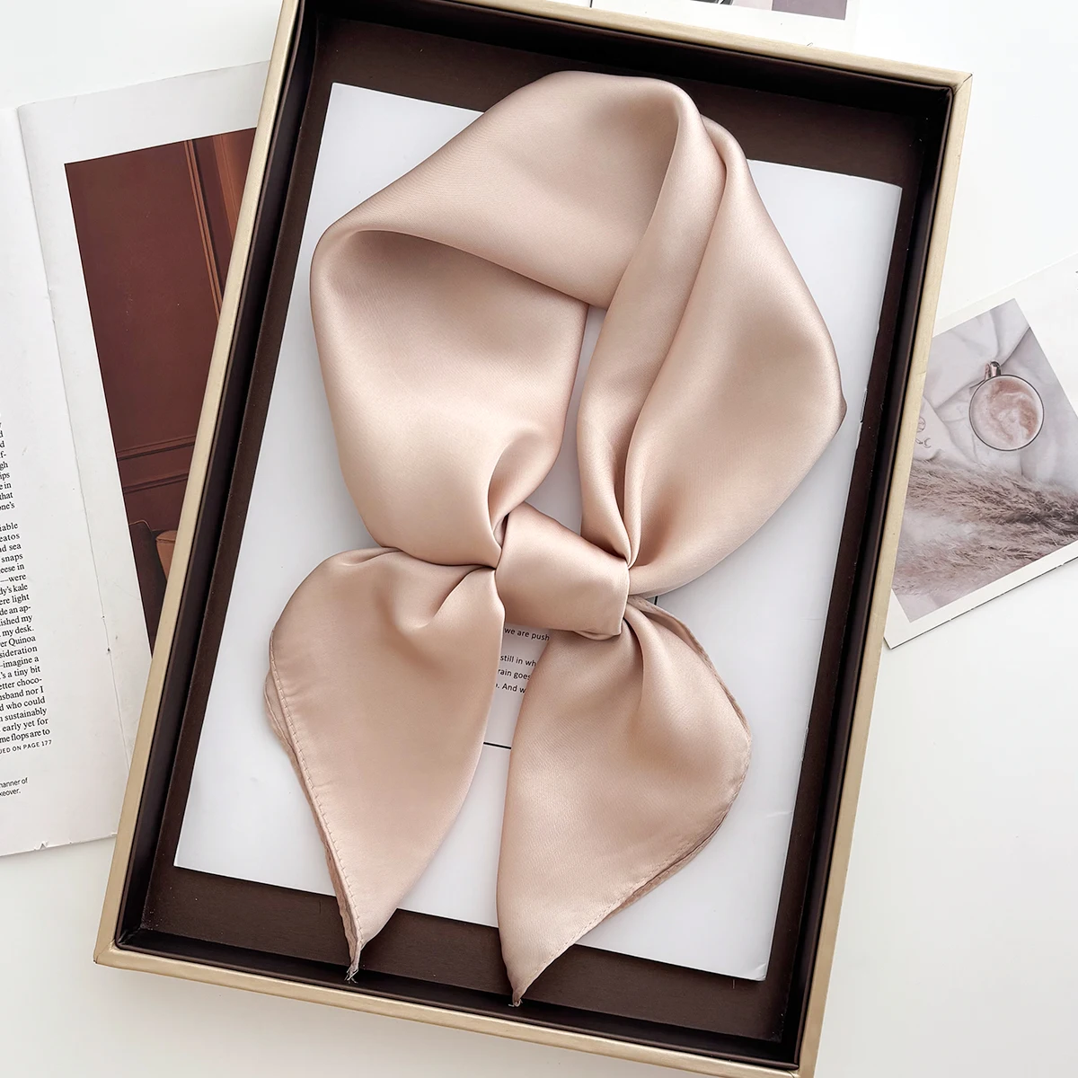 

New Floral Print Silk Feeling 70cm Square Scarf Women Foulard Neckerchief Lady Satin Head Hijab Female Decorate Neck Ties