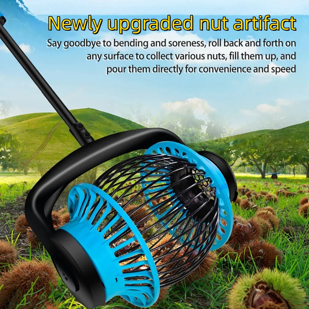 Orchard tool aluminum alloy telescopic pole nut collector for picking chestnuts, walnuts, apples, fruit picker