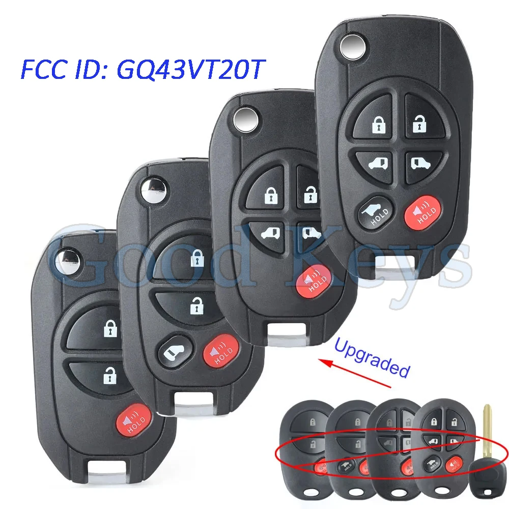 

Модернизированный дистанционный брелок KEYECU GQ43VT20T для Toyota Highlander Sequoia Sienna Tacoma Tundra 315 МГц 4D67 чип/G чип