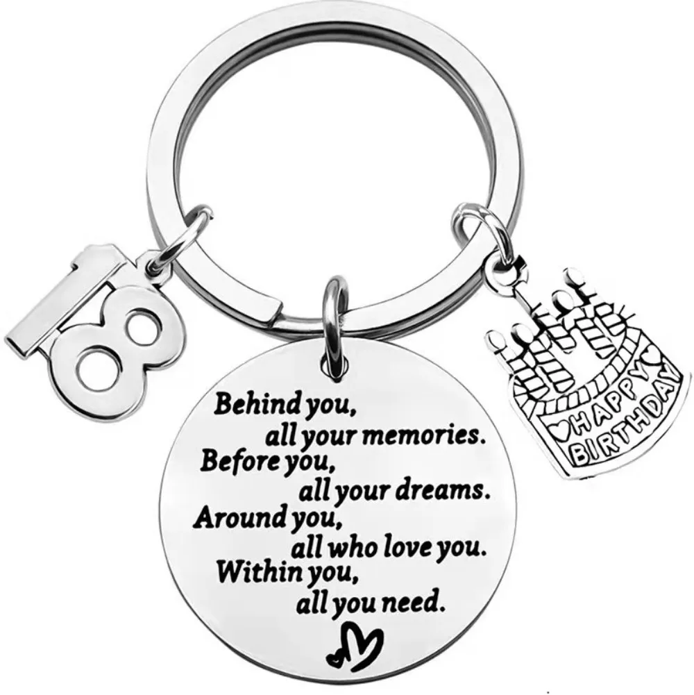 Behind You All Your Memories Stainless Steel Present KeyChain 16 18 30 40 50 Age Birthday Gifts Keychain Inspirational Jewelry