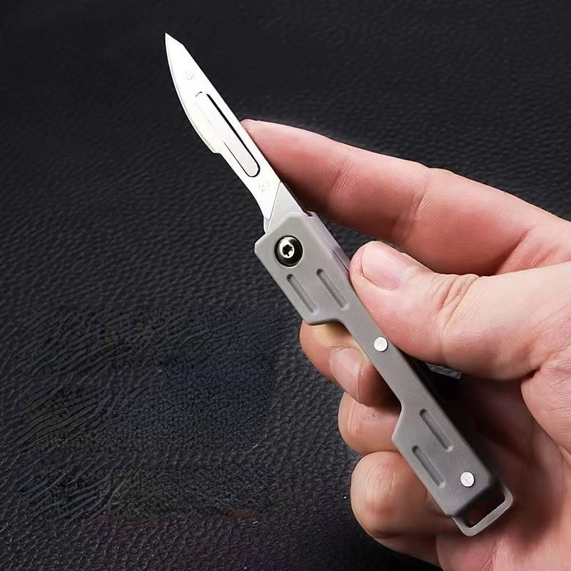 [Hot Selling] Folding Knife Stainless Steel Pocket Knife, Detachable Blade, Sharp Blade Body Outdoor Hobby Knife Craft Knife Kit