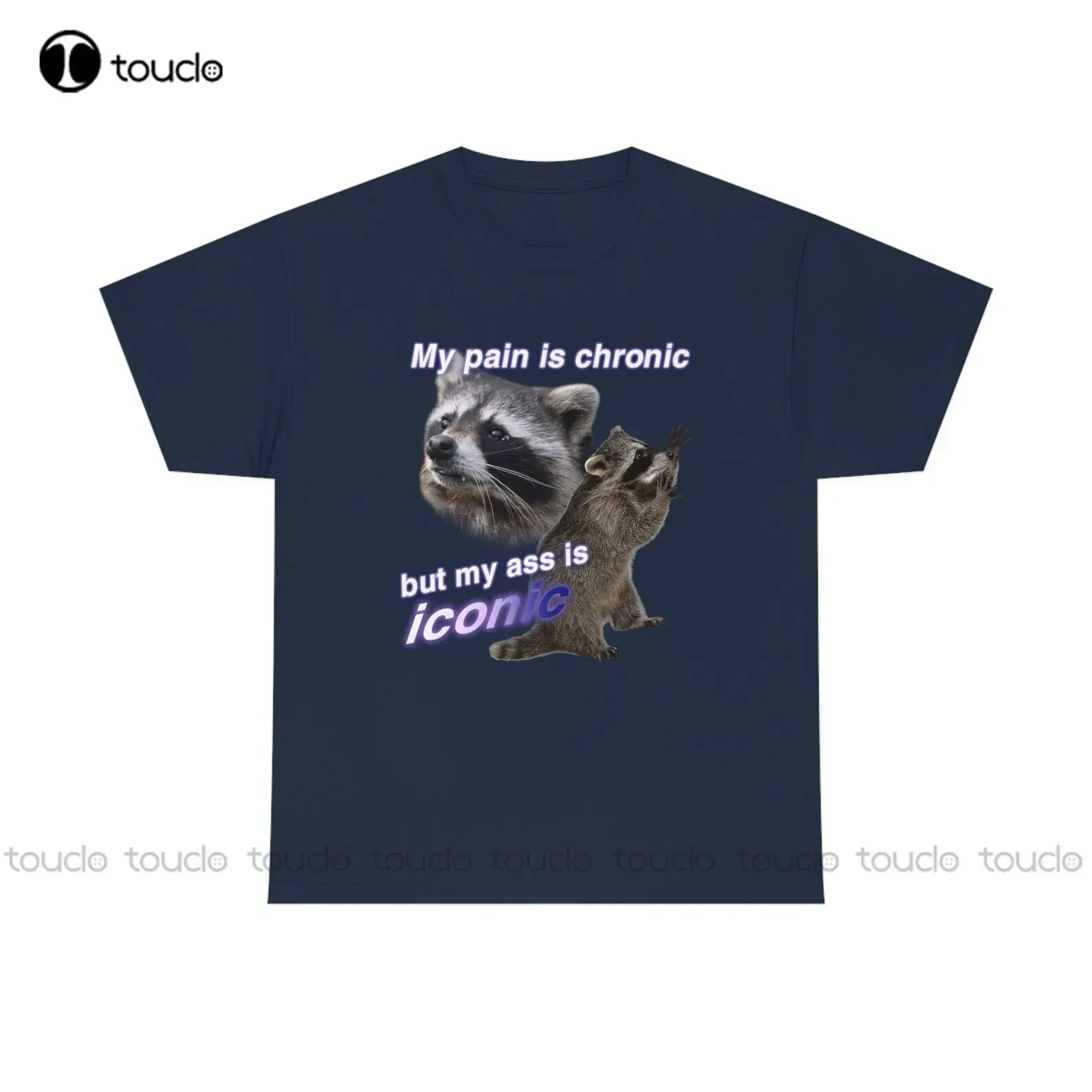 My Pain Is Chronic But My Ass Is Iconic Raccon Funny Tee Baseball Shirt Cotton Outdoor Simple Vintage Casual Tee Shirts Xs-5Xl