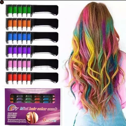 6/1 pcs Color Chalk For Hair Fashion Colored Mascara Chalks To Dye Hair Instant Hair Dye Temporary Chalk Hairs Colors For Women