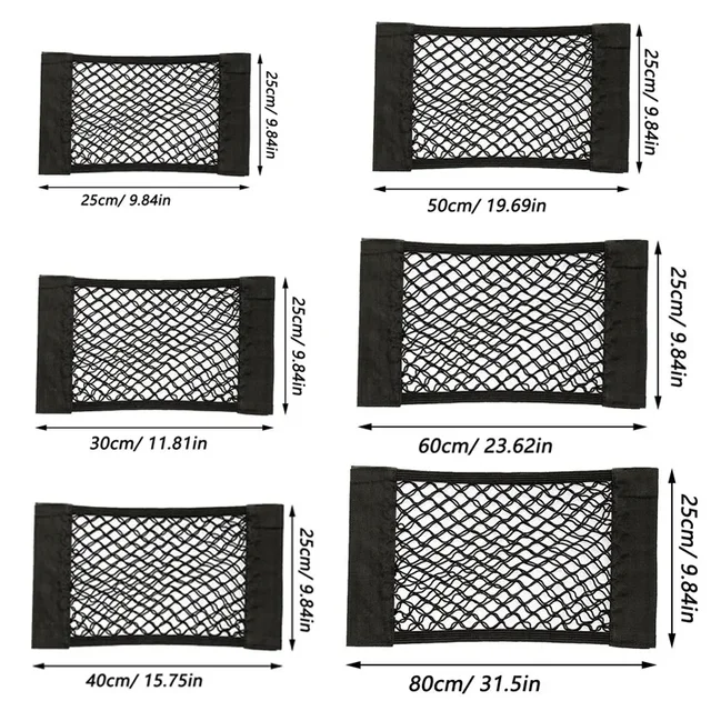 Samochodowy tylny bagażnik Siedzenie Elastyczna siatka Magiczna naklejka Siatkowa torba do przechowywania Kieszonka Klatka Automatyczny organizer Torba na oparcie siedzenia 40 * 25 cm
