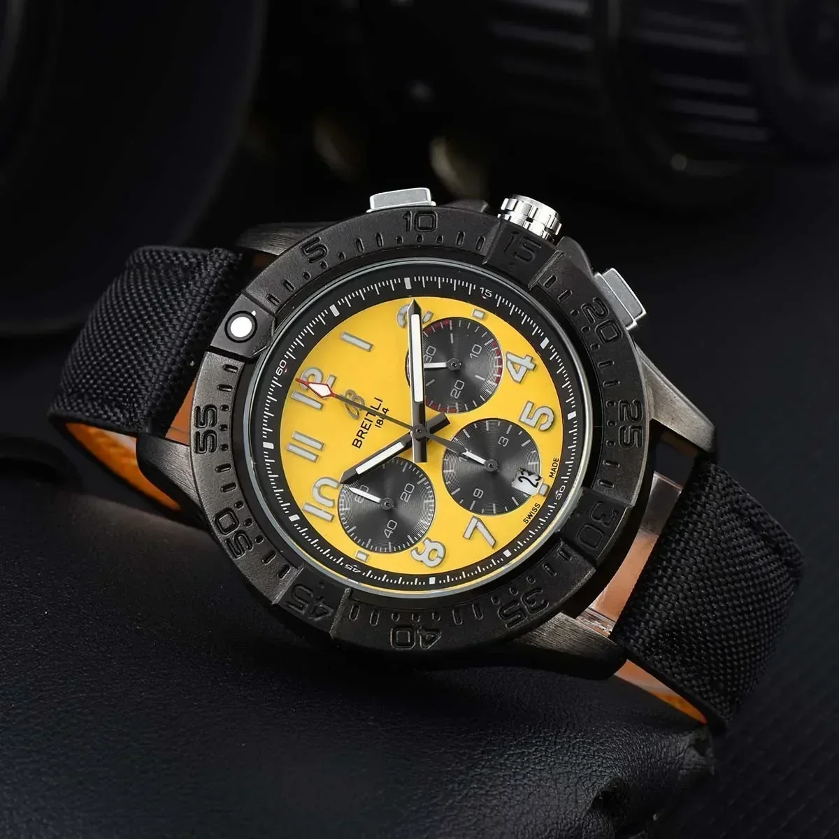 New Breitling Watch for Men Quartz Movement Sport Strap Chronograph Work Fashion Luxury Brand Designer Wristwatch for Male