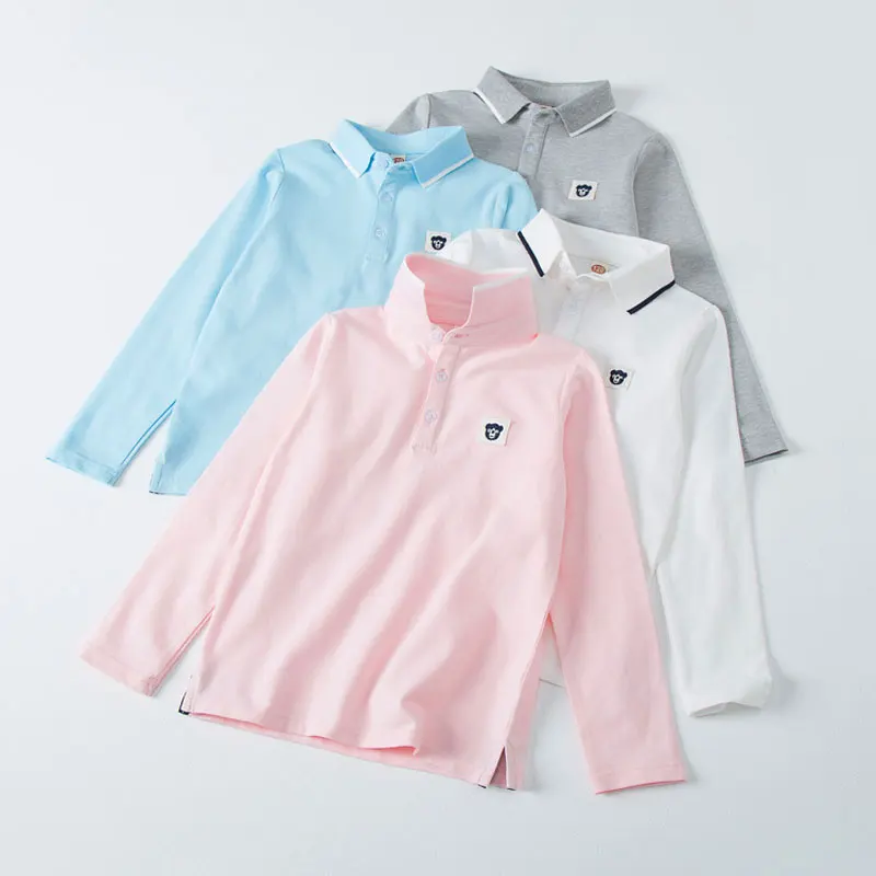 Children Polo Shirts Long Sleeve T-shirts for Kids Designer Clothes Teenager School Uniform Boys Girls Outfits Toddler Clothing