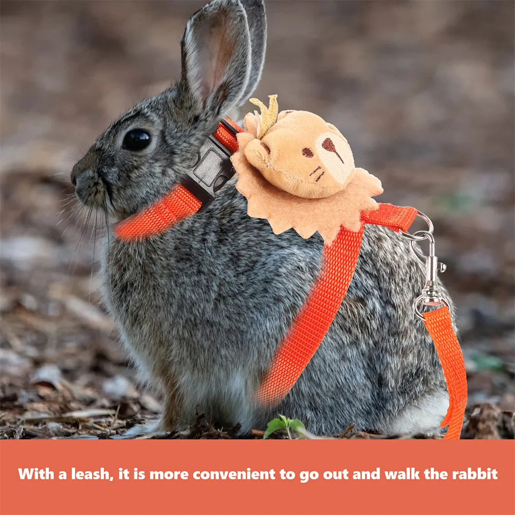 

2 set Rabbit Leash Small Animal Wear Small Pets Harness resistant Pets Traction Rope Adjustable Bunny Carrier Walking