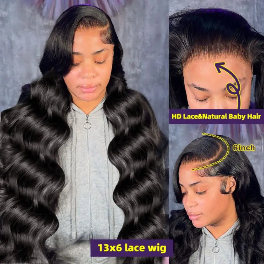 34 32In الجسم موجة الشعر البشري الدانتيل الباروكات الأمامية 13x4 13x6 الدانتيل الشفاف شعر مستعار أمامي للنساء 5x5 غلويليس شعر مستعار شعر الإنسان #5